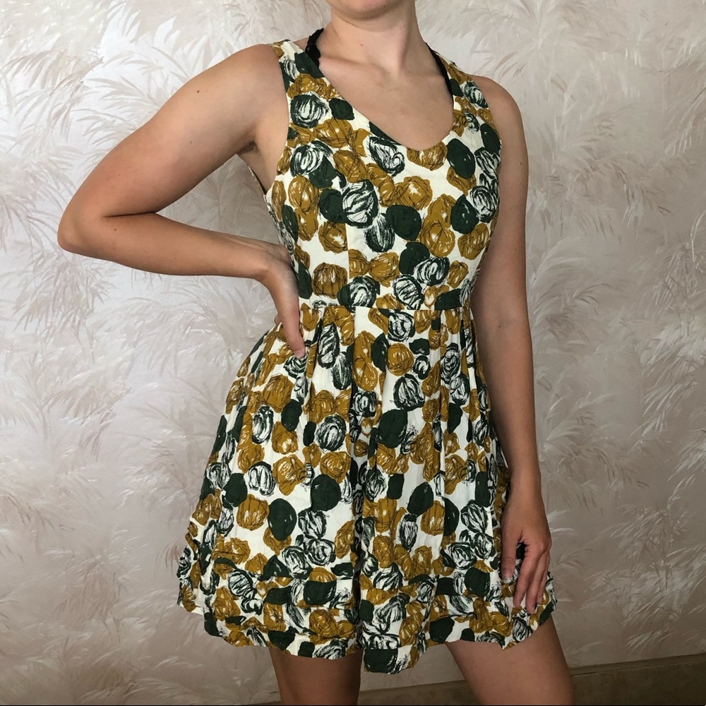 GREEN ARTSY CIRCLE DRESS